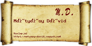 Mátyásy Dávid névjegykártya